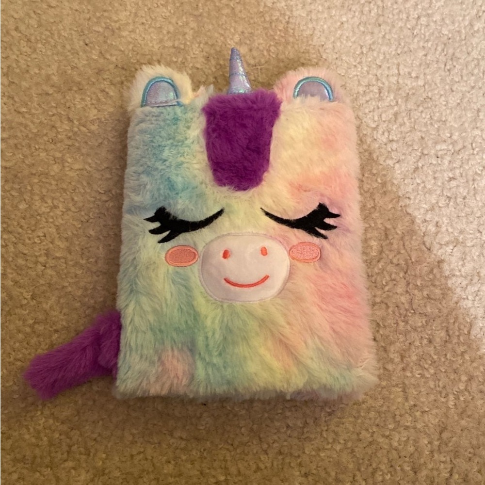 Rainbow Dreams Soft Fuzzy Color Character Journal UNICORN